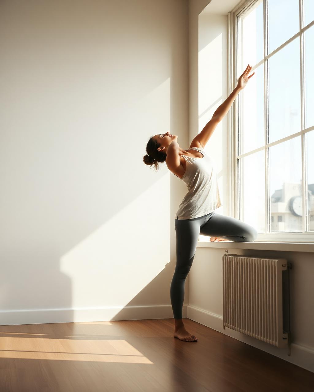 Stretching by window
